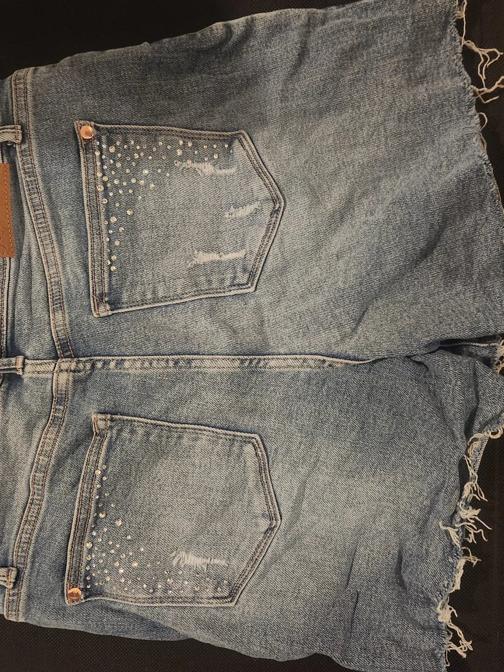 Judy Blue Light Blue Rhinestone Shorts - Picture 2 of 3